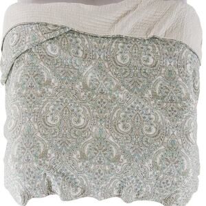 Levtex Home NWT Assisi Quilt Set Full/Queen 2 Shams Mint Green Paisley Floral